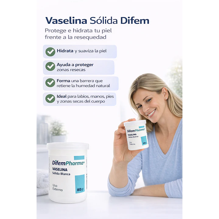 Vaselina Sólida Difem Hidratante Protectora  80g  Caja x20 5