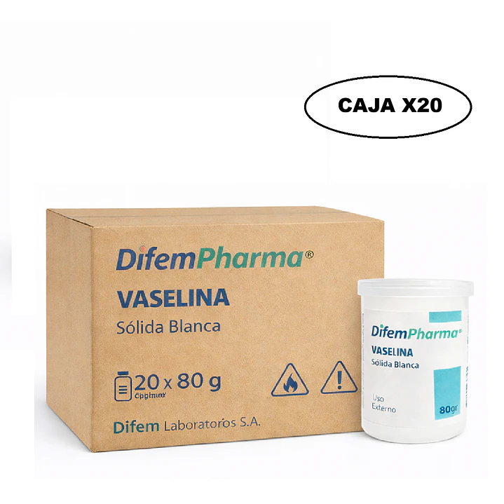 Vaselina Sólida Difem Hidratante Protectora  80g  Caja x20 1
