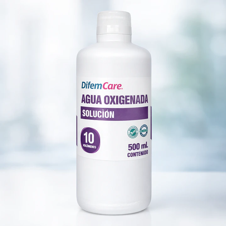 Agua Oxigenada Solución Difem 10v 500ml Pack x10 3