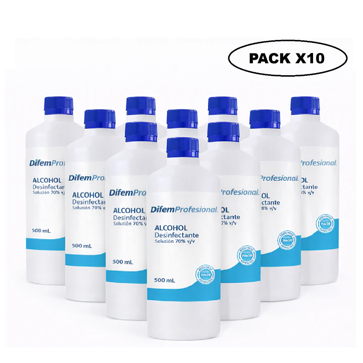 Alcohol Desinfectante 70% Difem 500ml Pack x10 1