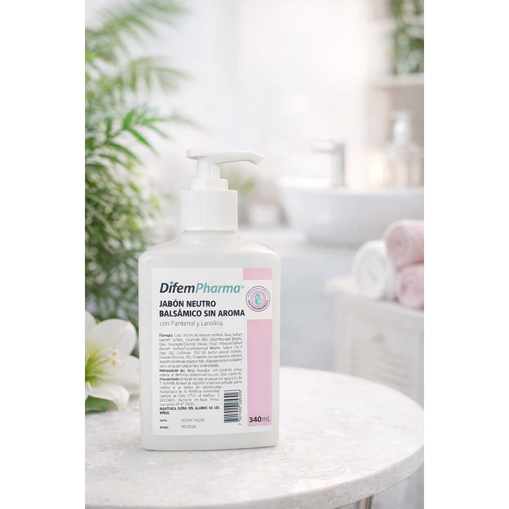 Jabon Neutro Balsamico Sin Aroma Difem 340ml  Pack x7 4