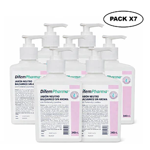 Jabon Neutro Balsamico Sin Aroma Difem 340ml  Pack x7