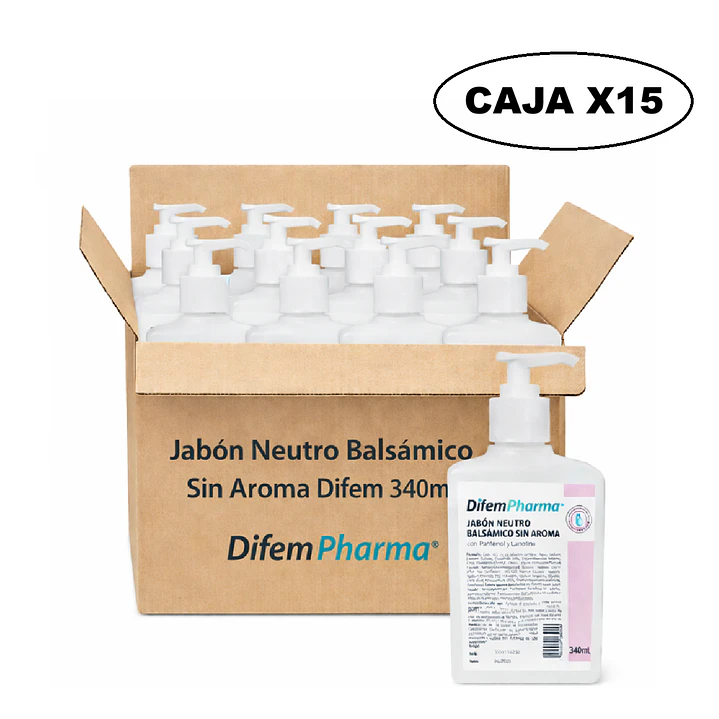 Jabon Neutro Balsamico Sin Aroma Difem 340ml Caja x15 1