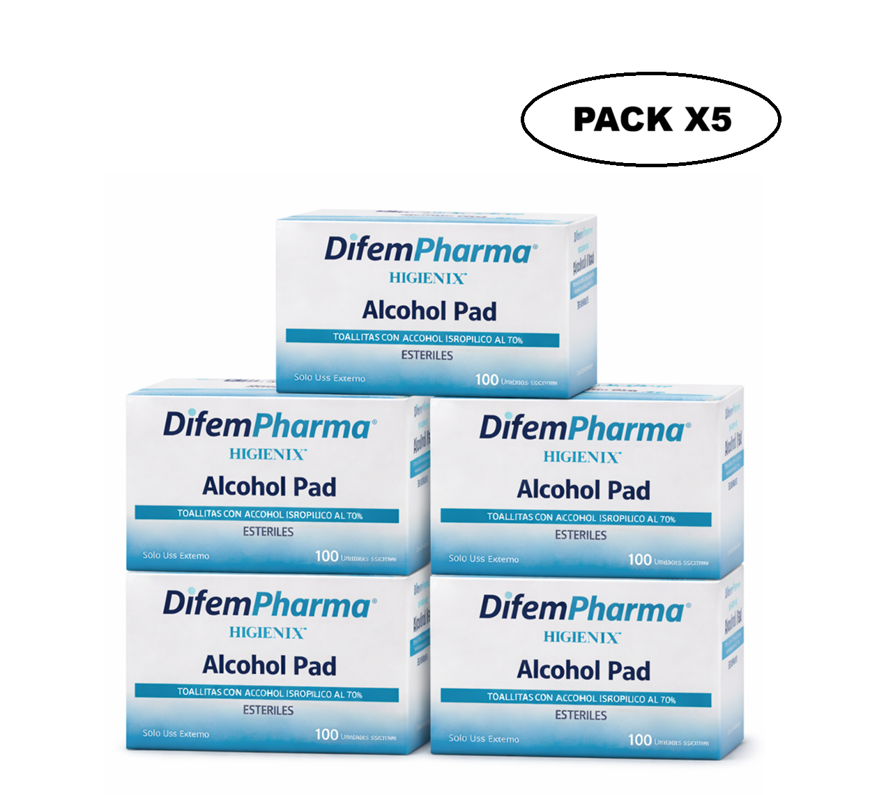 HIGIENIX Alcohol IPA Pad – DIFEMPHARMA | Toalla Antiséptica con Alcohol Isopropílico 70% – Limpieza y Desinfección de Piel y Superficies