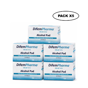 Alcohol Pad Higienix Toallitas Antisépticas x100 Pack x5 