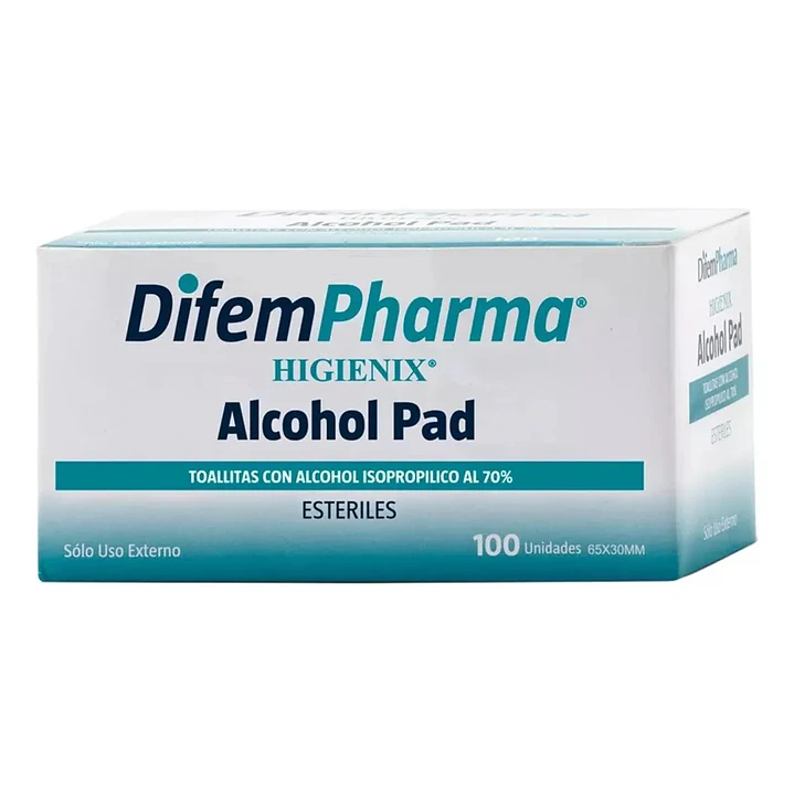 Alcohol Pad Higienix Toallitas Antisépticas x100 Caja x10 3