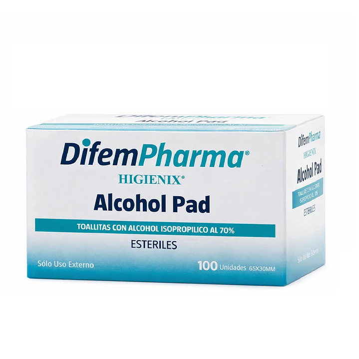 Alcohol Pad Higienix Toallitas Antisépticas x100 Caja x10 2