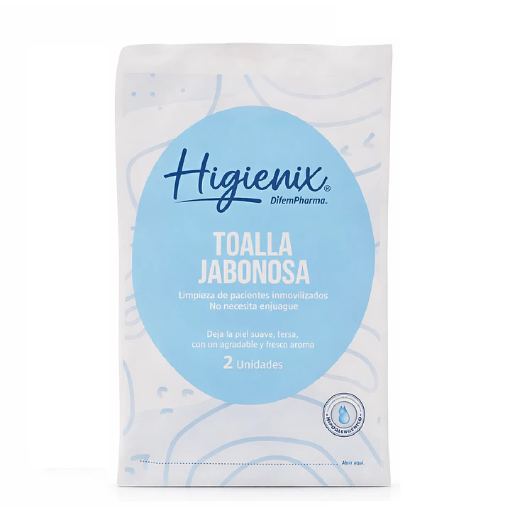 Toalla Jabonosa Higienix Limpieza Corporal Sin Enjuague Caja x24 2