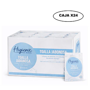 Toalla Jabonosa Higienix Limpieza Corporal Sin Enjuague Caja x24