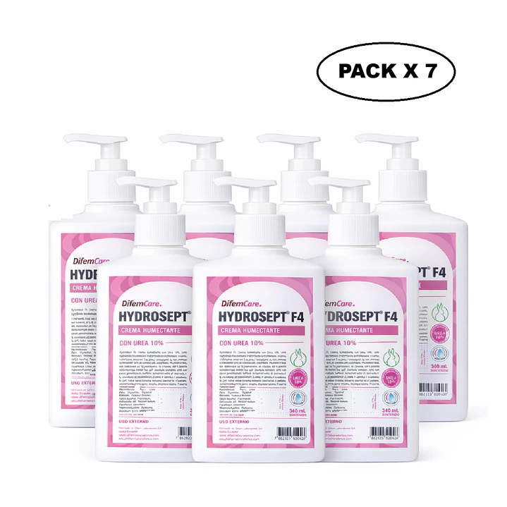  Crema Humectante Con Urea 10% Difem Hydrosept F4 - 340ml Pack x7 1
