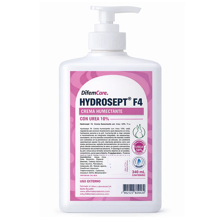  Crema Humectante Con Urea 10% Difem Hydrosept F4 - 340ml  Caja x15 2