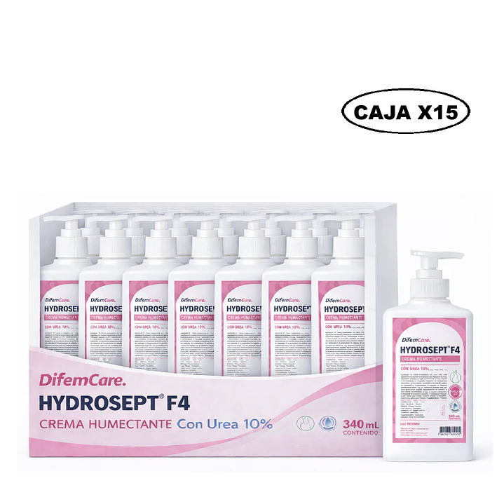  Crema Humectante Con Urea 10% Difem Hydrosept F4 - 340ml  Caja x15 1