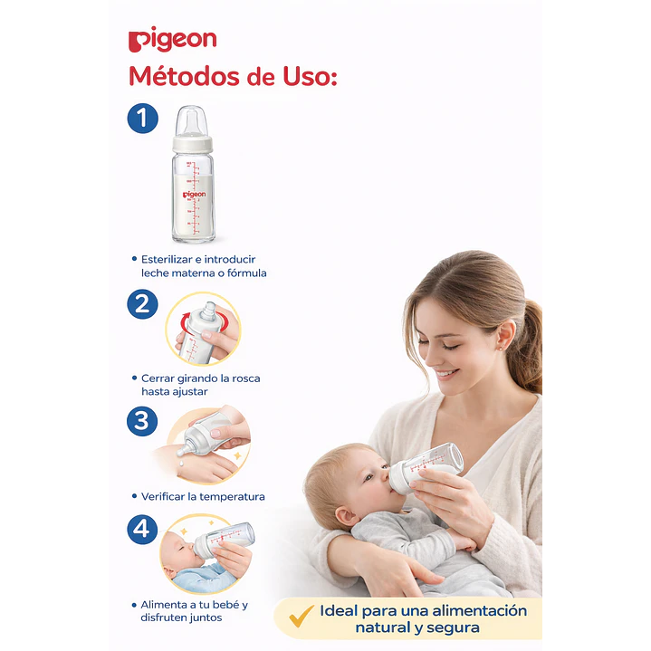 Biberón Pigeon Vidrio Flexible 120ml  3