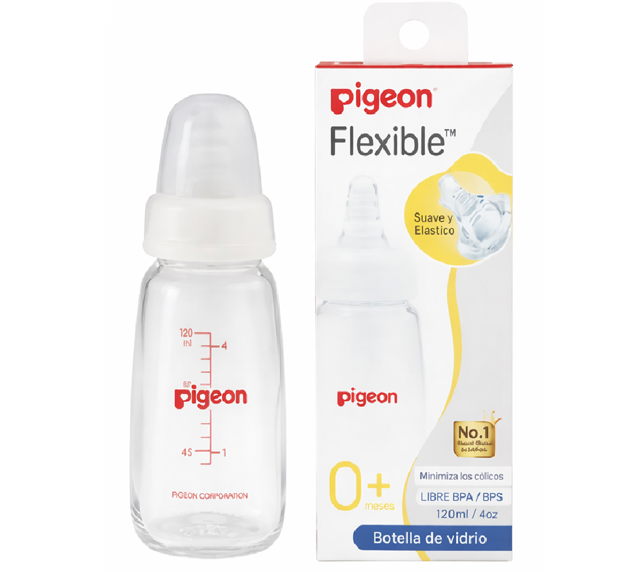 BIBERON STANDARD VIDRIO 120ML PIGEON