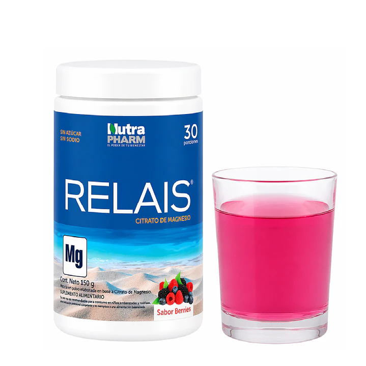 Relais Citrato De Magnesio  Nutrapharm Sabor Berries 150 Gr 1