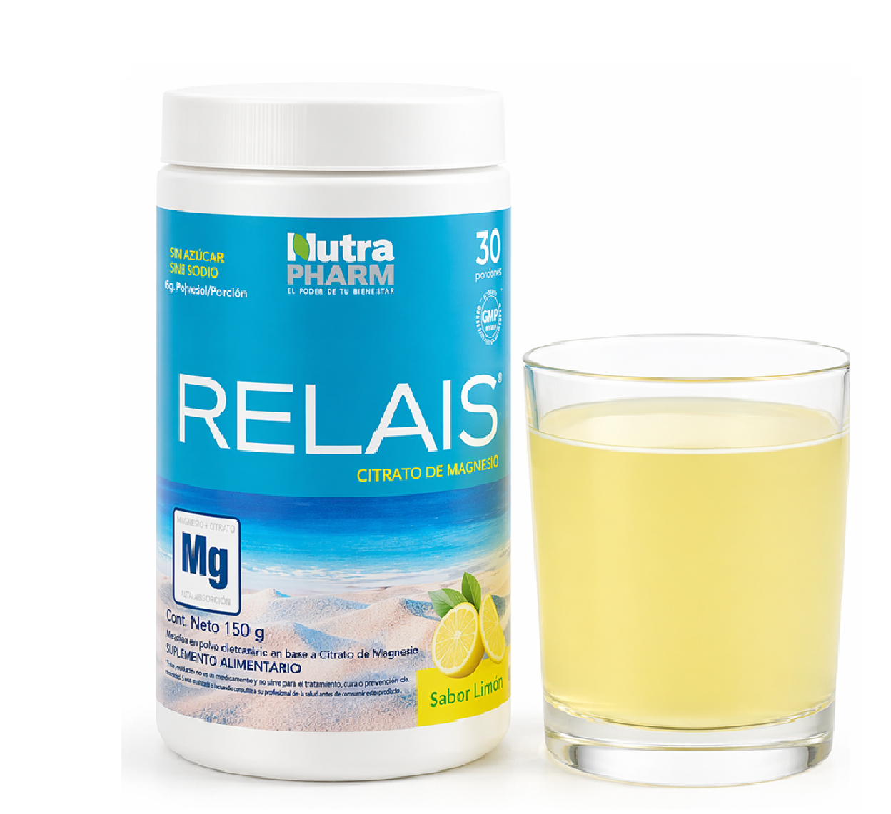 Relais Citrato De Magnesio Nutrapharm Sabor Limón 150 Gr