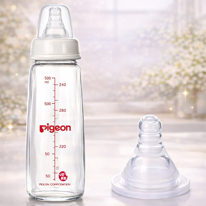 Biberón Vidrio Boca Standard Flexible Pigeon +6M 240ml Pack2 6