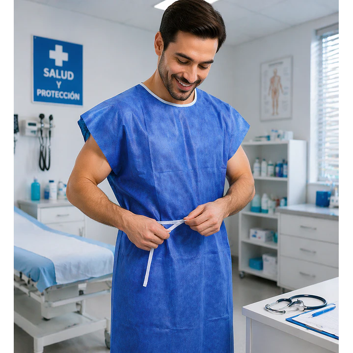 Bata Camisa Paciente Desechable Cranberry (unidad) 4