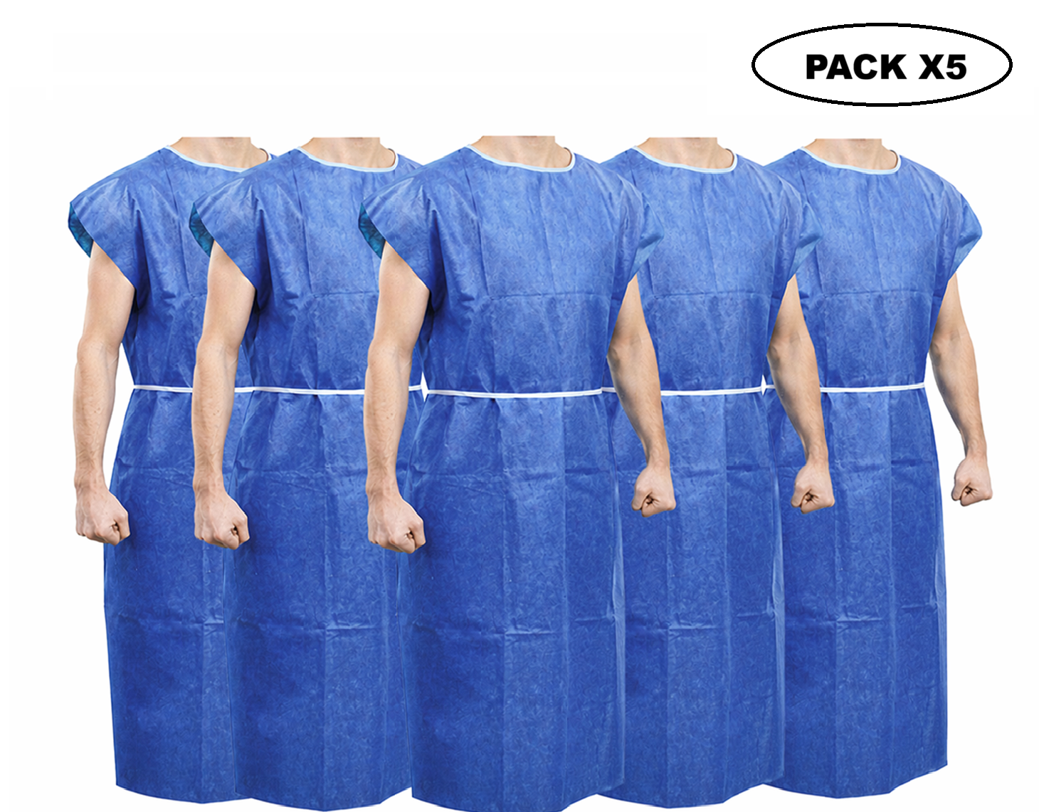 Bata Camisa Paciente Desechable Cranberry Pack x5