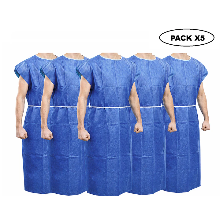 Bata Camisa Paciente Desechable Cranberry Pack x5  1