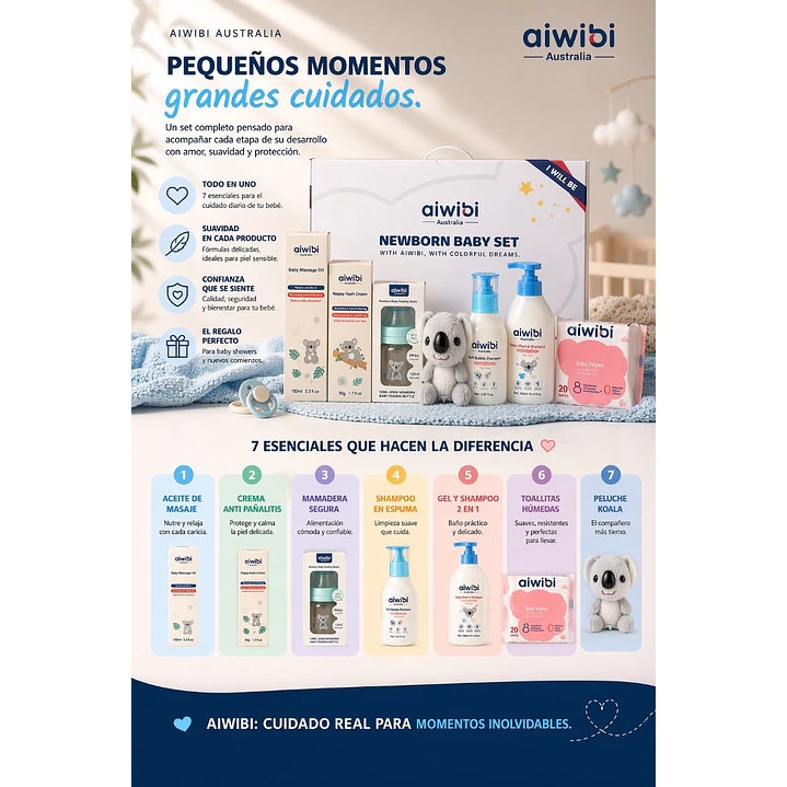 Set Recién Nacido Bebé Aiwibi 7 Articulos 4