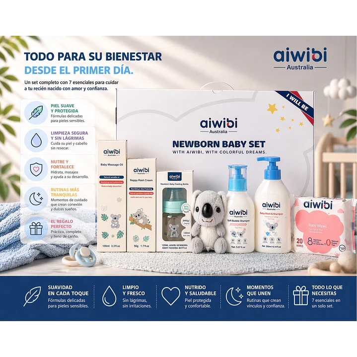 Set Recién Nacido Bebé Aiwibi 7 Articulos 5