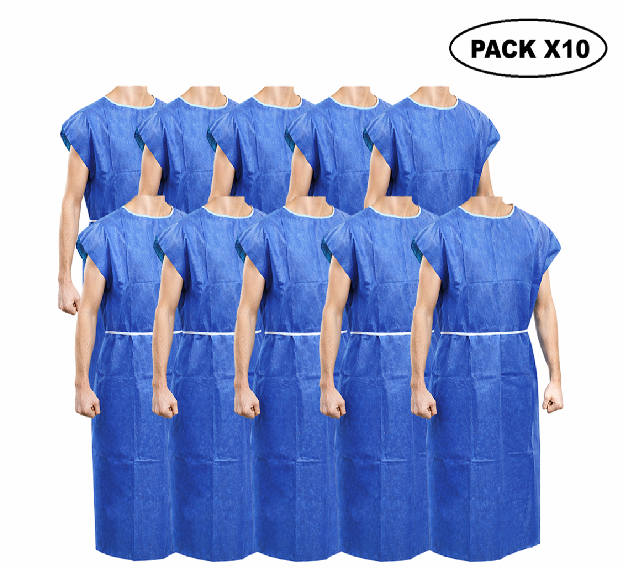 Bata Camisa Paciente Desechable Cranberry Pack x10