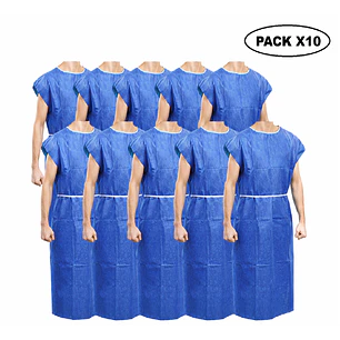Bata Camisa Paciente Desechable Cranberry Pack x10