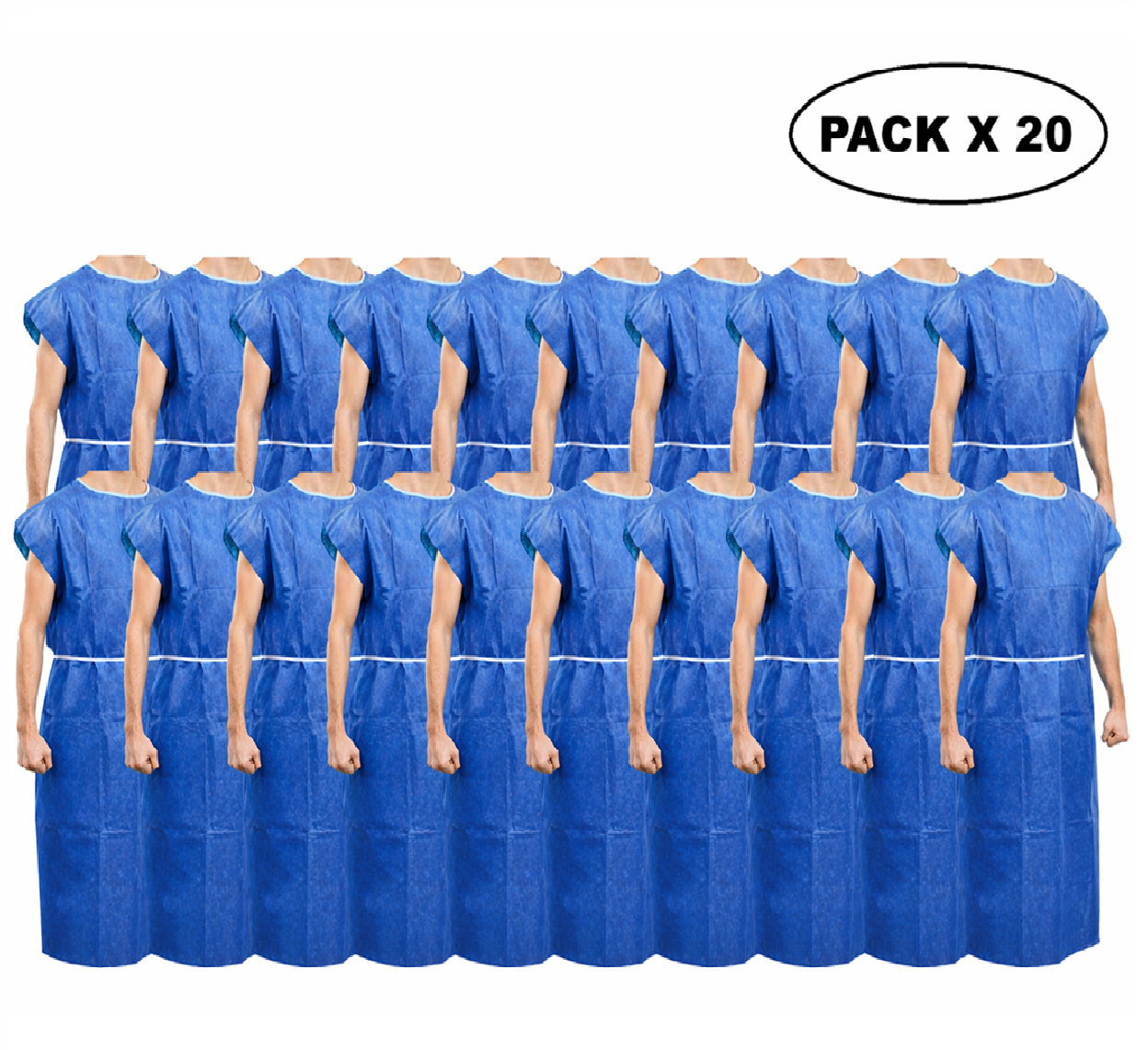 Bata Camisa Paciente Desechable Cranberry Pack x20
