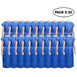 Bata Camisa Paciente Desechable Cranberry Pack x20
