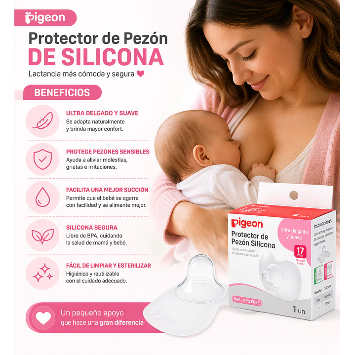 Protector De Pezon Silicona Pigeon Talla L 17mm 1 Unidad 4