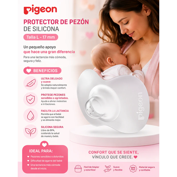 Protector De Pezon Silicona Pigeon Talla L 17mm 1 Unidad 6