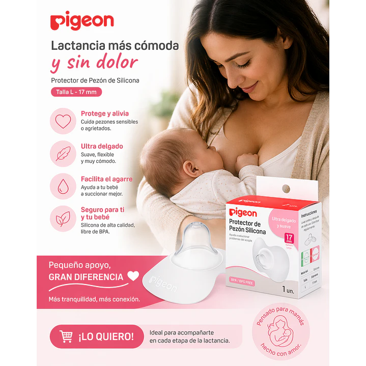 Protector De Pezon Silicona Pigeon Talla L 17mm 1 Unidad 7