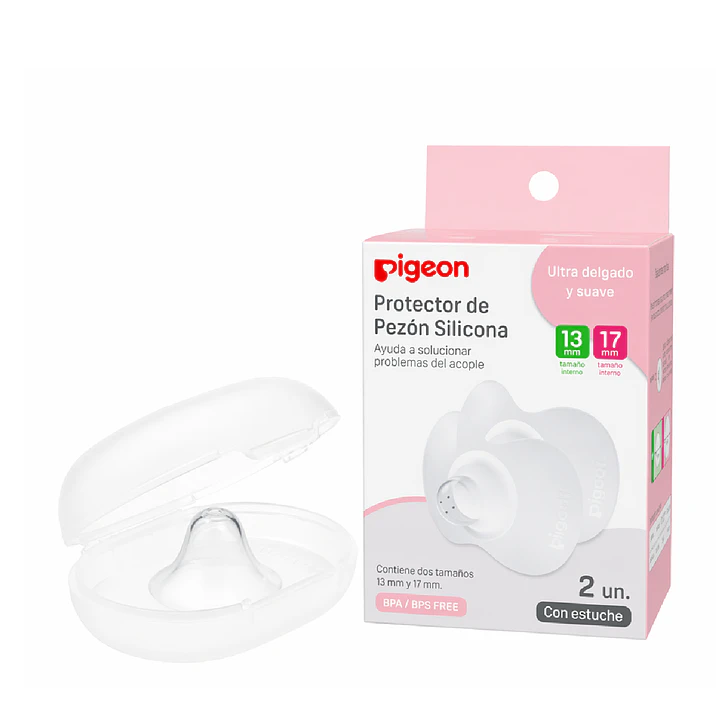 Protector De Pezon Silicona 2 Tamaños 13 Y 17mm + Estuche  2