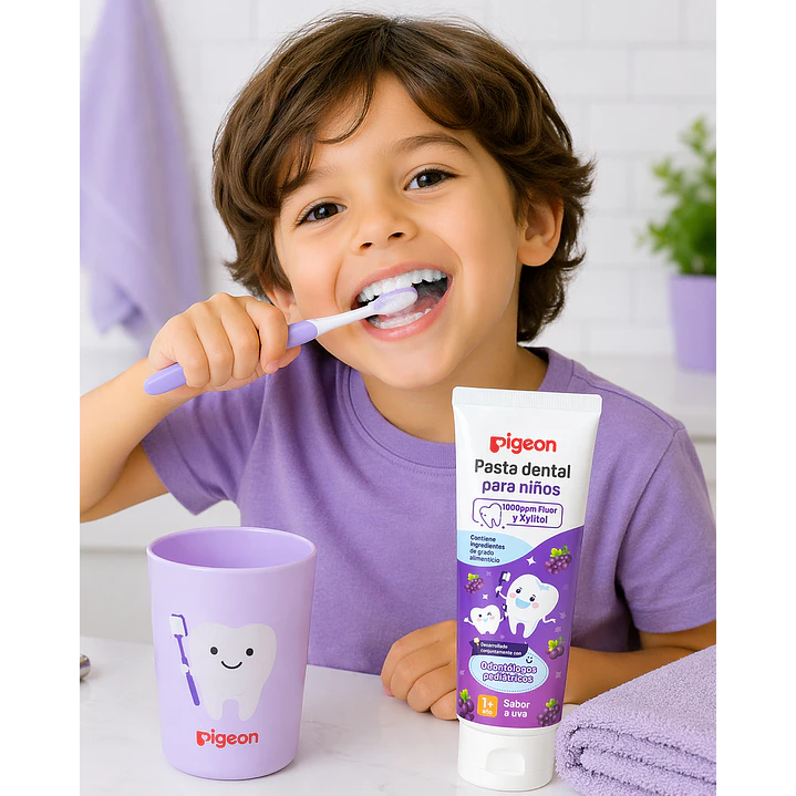 Pasta Dental Para Niños Pigeon Sabor A Uva 45gr Caja x10 4