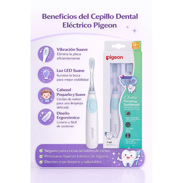 Cepillo De Dientes Electrico Pigeon Para Niños +12M 4