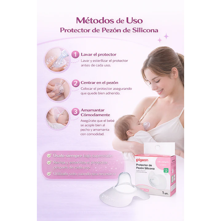 Protector De Pezon De Silicona 1u Pigeon Talla 13mm 5