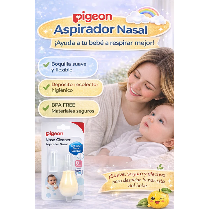 Aspirador Nasal Saca Mocos Con Deposito Pigeon +0M 4
