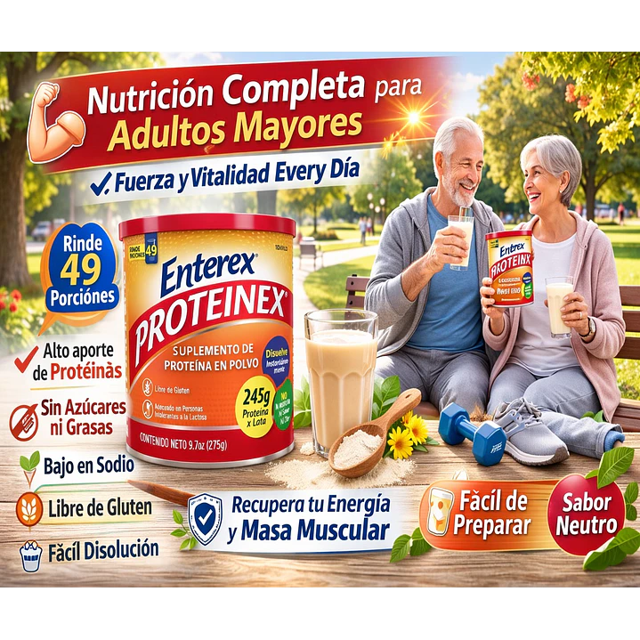 Enterex Proteinex Suplemento Alto en Proteína 275g Caja X12 7