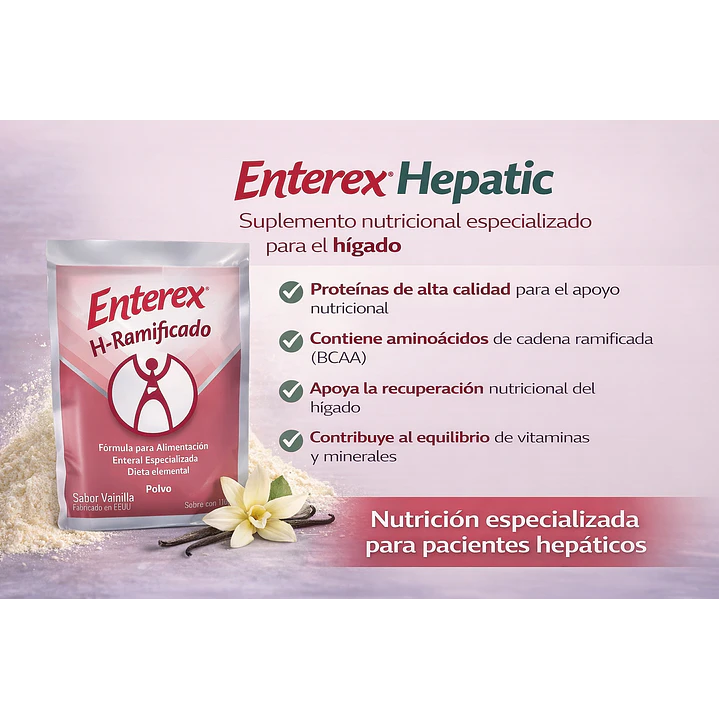Enterex Hepatic Vainilla, Polvo Sachet  Sabor Vainilla De 110 G. Pack x12 4