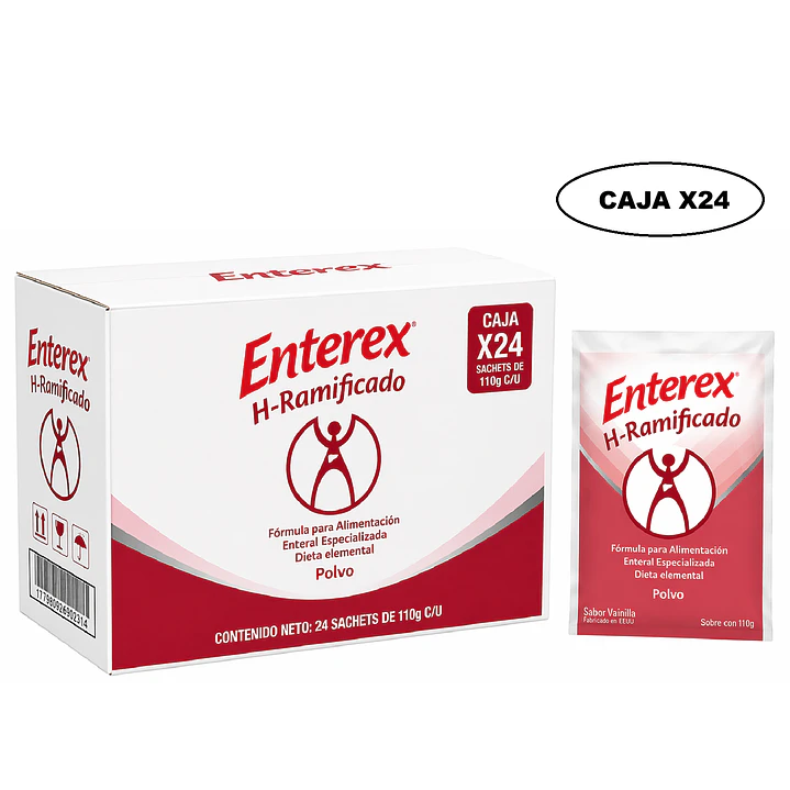 Enterex Hepatic Vainilla, Polvo Sachet  Sabor Vainilla De 110 G. Caja x24 1