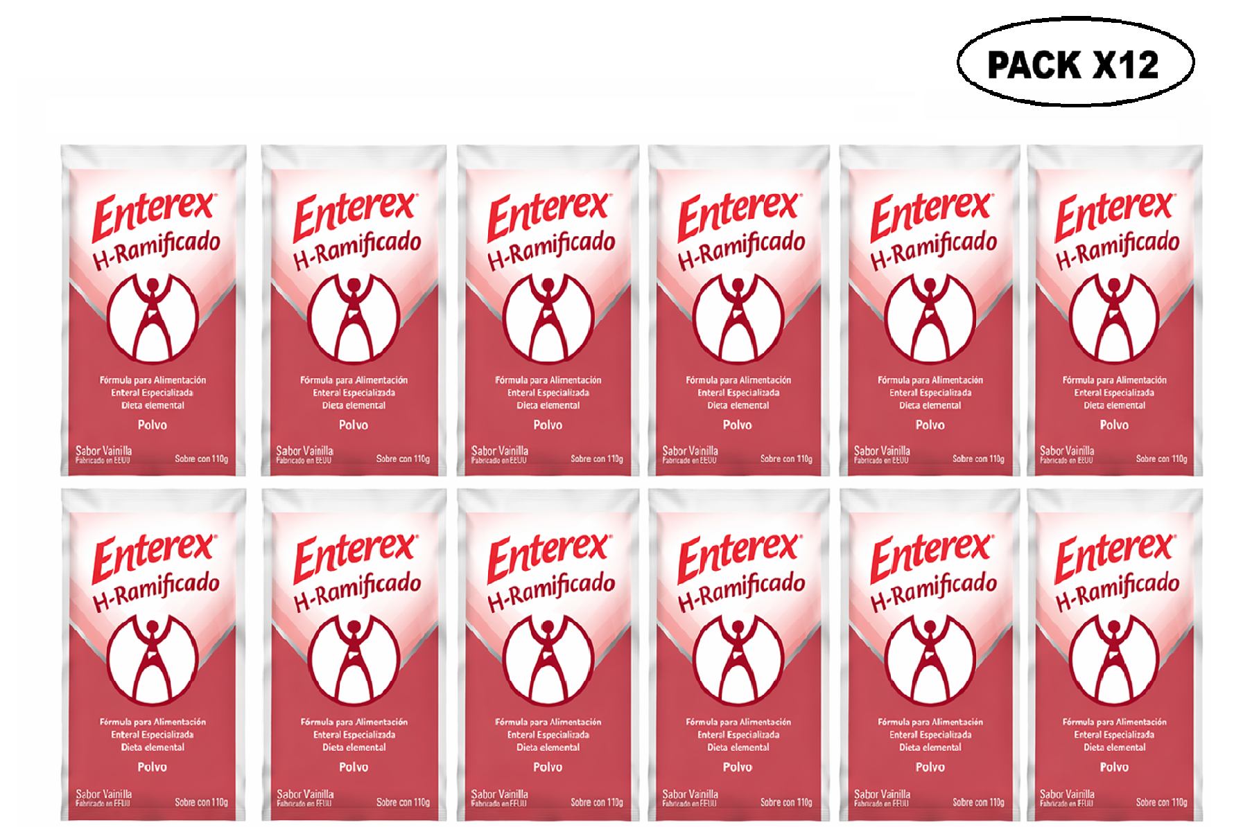 Enterex Powered Enterex Hepatic Vainilla 110g Pack x12 Nutrición Hepática