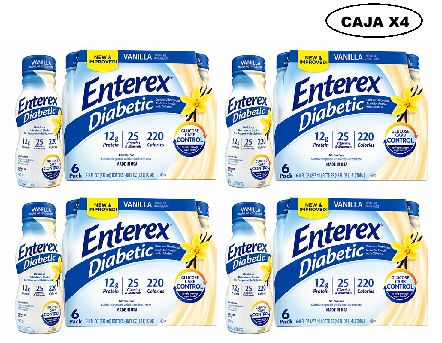 Enterex Powered Enterex Diabetic Vainilla 237 ml Pack x6 Caja x4 | Nutrición