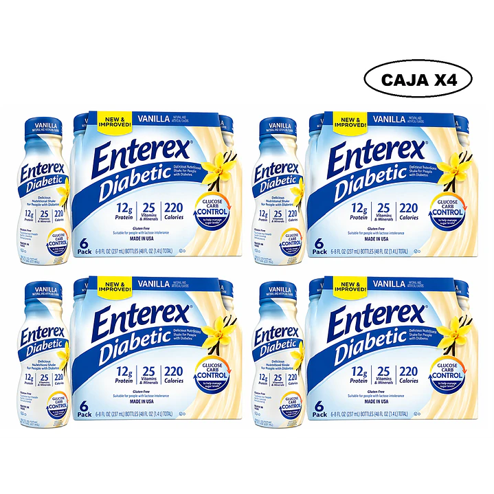 Enterex Diabetic Vainilla Liquido 237ml Pack X6 Caja x4 1