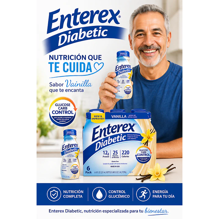 Enterex Diabetic Vainilla Liquido 237ml Pack X6 Caja x4 7