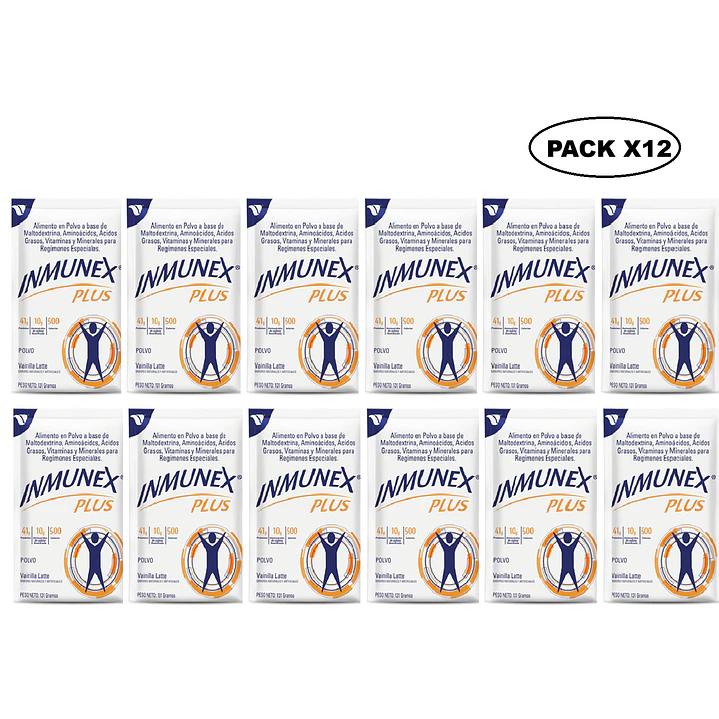 Inmunex Plus Polvo Vainilla Sachet 131g Pack x 12 1