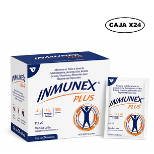 Inmunex Plus Polvo Vainilla Sachet 131g Caja x 24