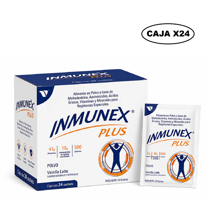 Inmunex Plus Polvo Vainilla Sachet 131g Caja x 24 1