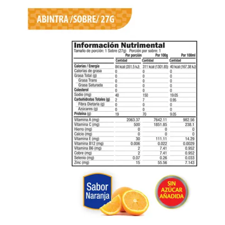 Abintra Sobre Sabor Naranja 27g Caja x12 3