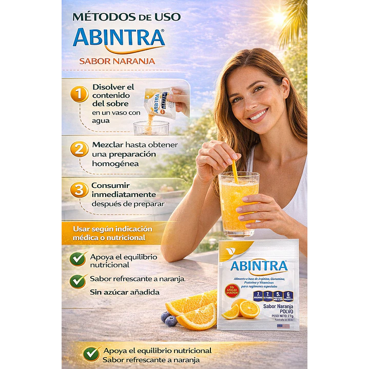 Abintra Sobre Sabor Naranja 27g Caja x12 5